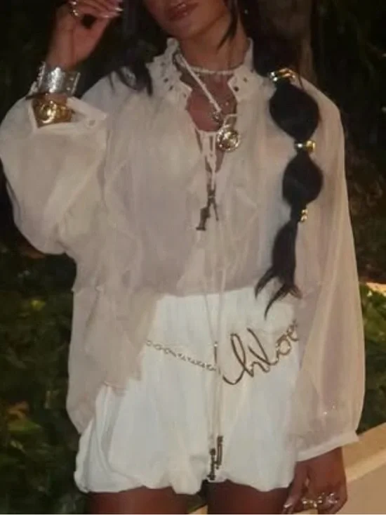 Festival boho long sleeve top small like brand new - Picture 6 of 6